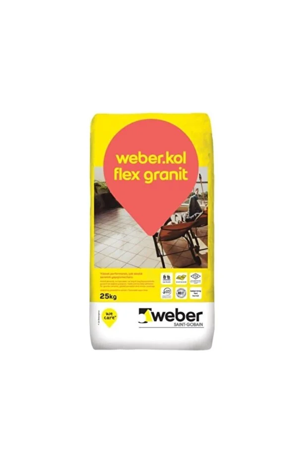WEBER Kol Flex Granit Yapıştırıcı Gri 25 Kg (c2 Te S1) (Ürünlerimiz Palet/Koli fiyatıdır.)